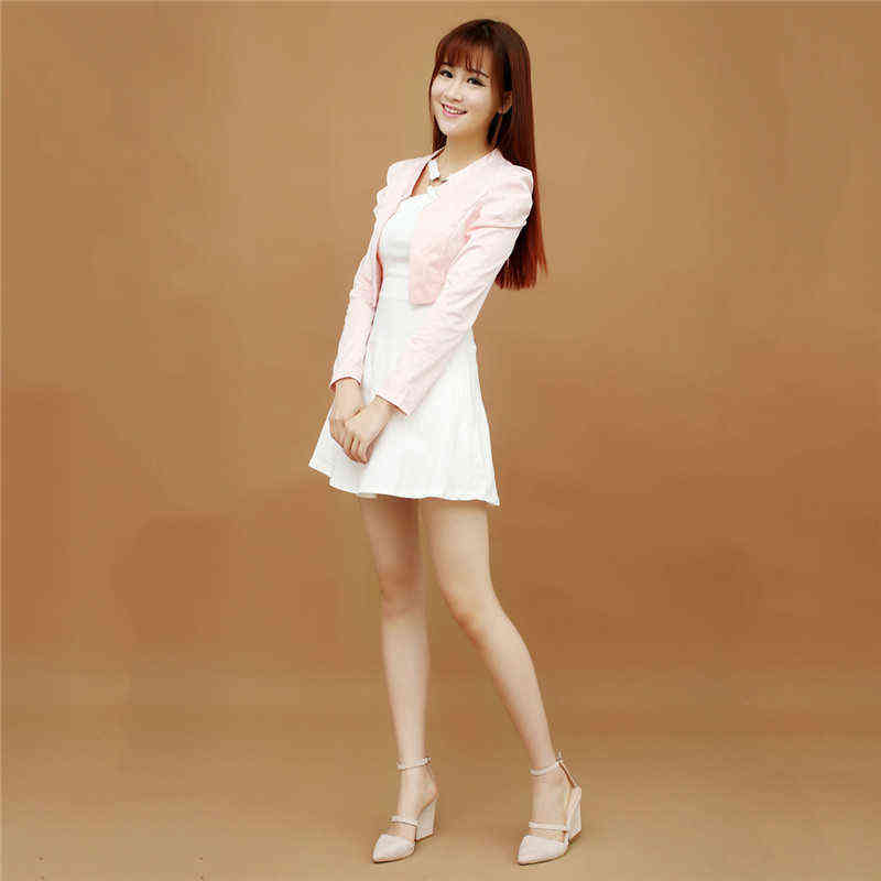 Blazer Coat Women Korean Short s Jacket Spring Summer Office White Slim Clothing Cardigan Black Coats LD03 211122