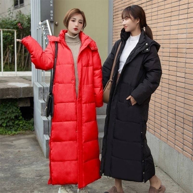 Overcoat Winter Coat Women XLong Hooded Warm Parkas Thick Winter Jacket Female Snow Wear Coat Outwear Plus Size 3XL Orwindny 201019