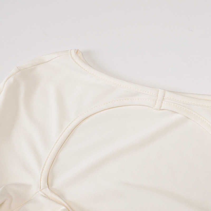 DEAT Women Sexy Slim Bottocks Mini Dress Solid Color Halter Long Sleeve Temperament Fashion Spring Summer 11B002 210709