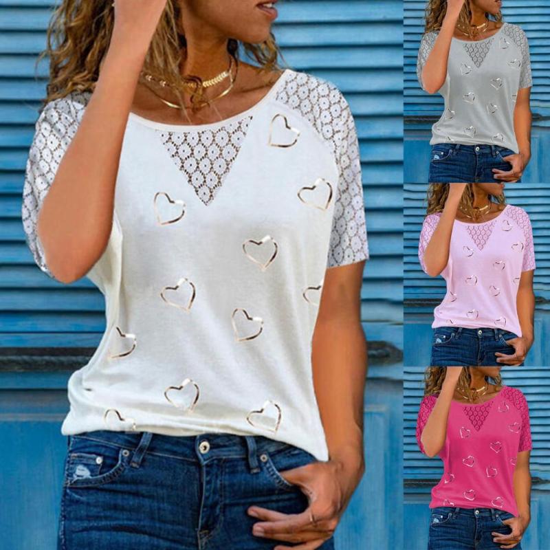 Women's T-Shirt 2022 Oversized T Shirt Women Hearts Printing Thin Female Ladies Round Neck Short Sleeve Blouse For Work More Colour, White
Women's T-Shirt 2022 Oversized T Shirt Women Hearts Printing Thin Female Ladies Round Neck Short Sleeve Blouse For Work More Colour, White