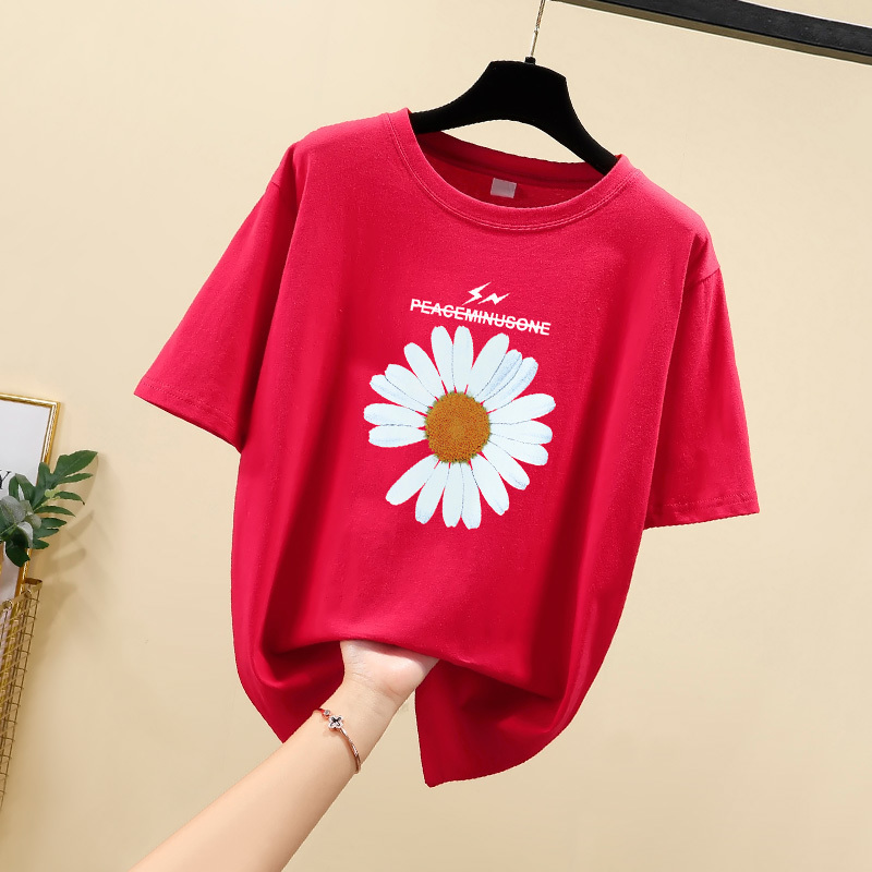 New daisy shirt women Summer Harajuku Kawaii Short Sleeve Tshirt Laides90s Korean Style T shirt Fashion Top Tees Plus Size T200614