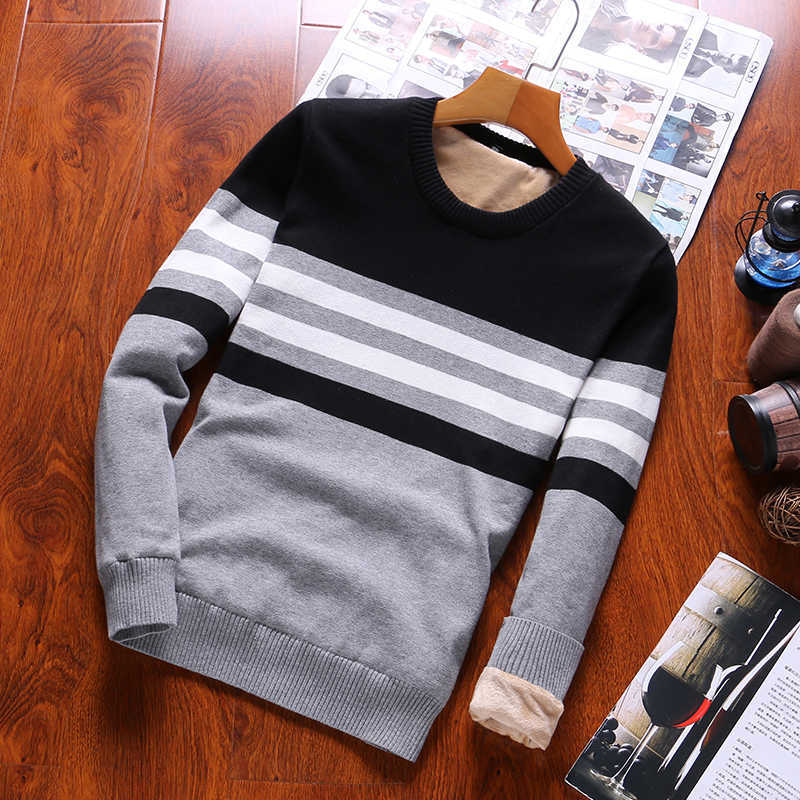 Pullovers Sweaters Men O-Neck Thick Men's Sweater 100% Cotton Warm Sweater For Masculino Winter est Casual Mens 210601