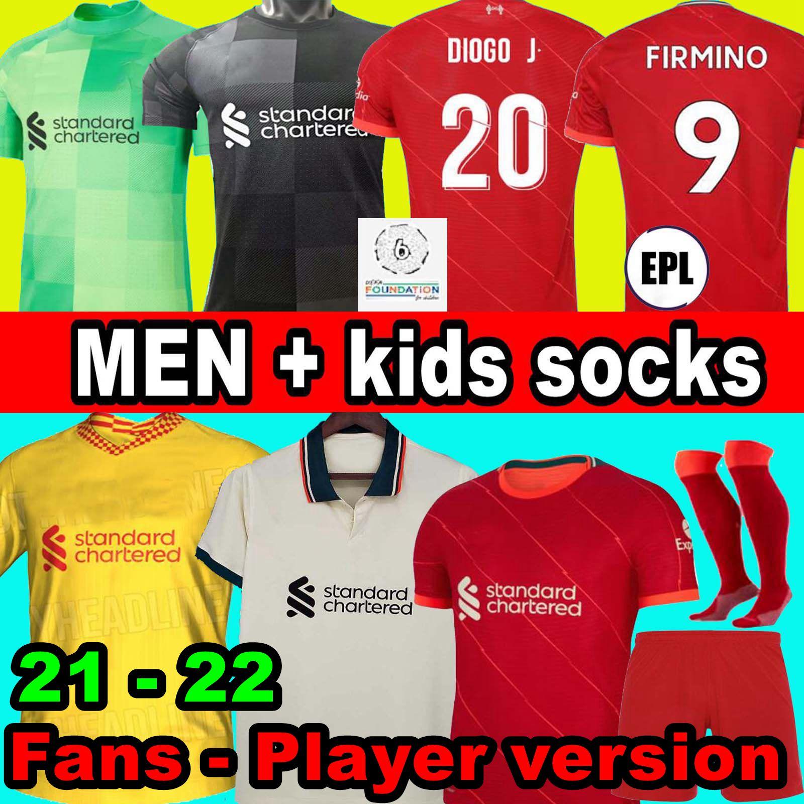 21 22 Men Women + kids kit LVP M.SALAH VIRGIL LìverPOol soccer jerseys FIRMINO home away thrid MANE HENDERSON SHAQIRI A.BECKER DIOGO J. 2021 2022 football shirt