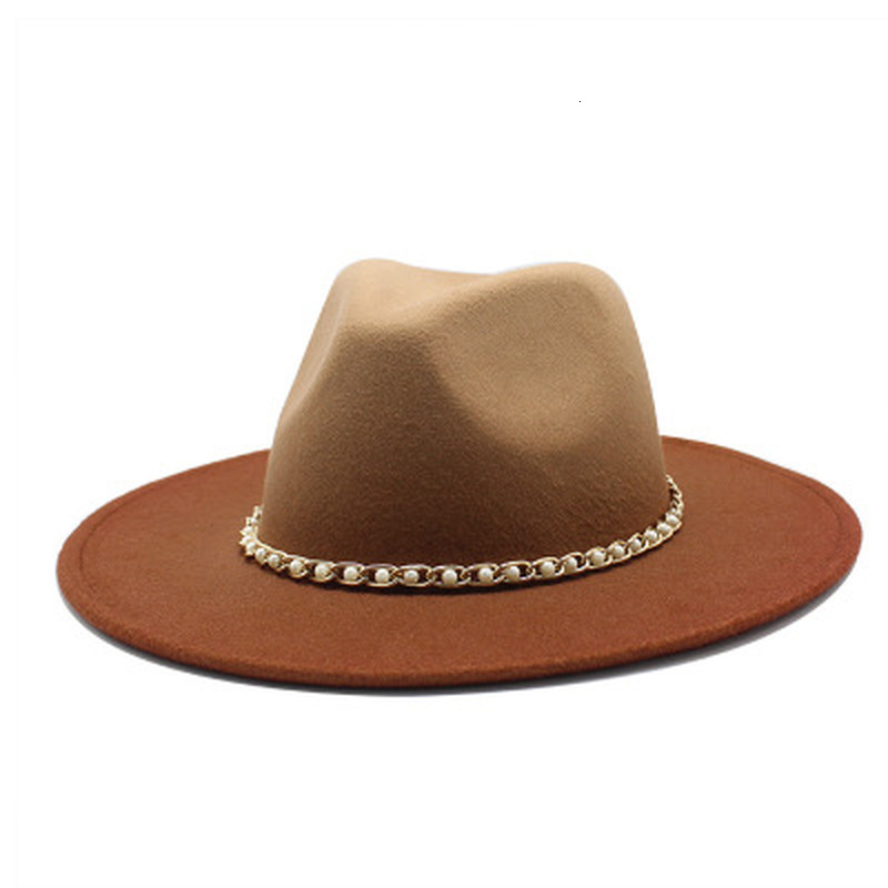 2021 New Winter Men Gradient Wide Brim with Gold Chain Band Multicolor Purple Fedora Felt Vintage Street Women Hats Cjfq, Brown
2021 New Winter Men Gradient Wide Brim with Gold Chain Band Multicolor Purple Fedora Felt Vintage Street Women Hats Cjfq, Brown