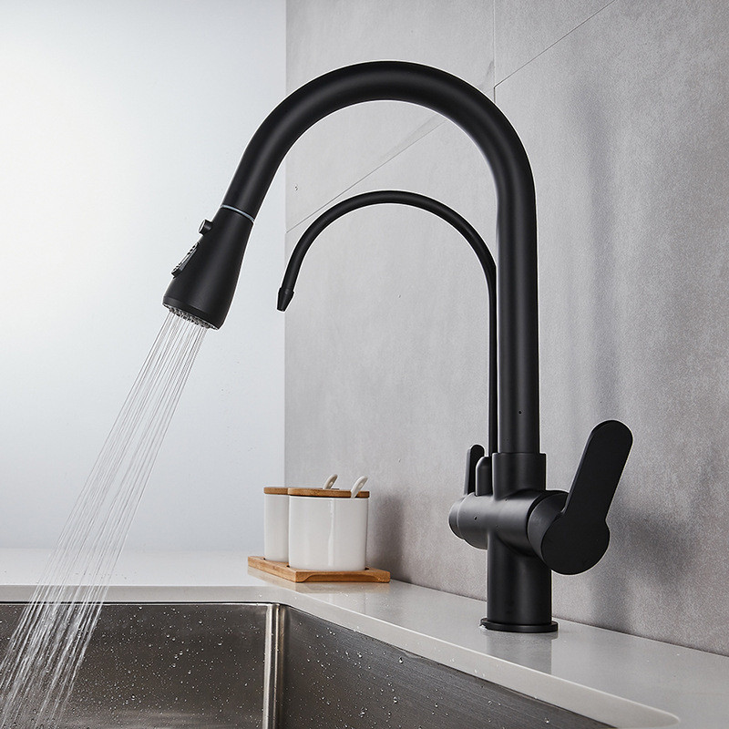 2021 New Pull Out Solid Brass Crane for Deck Mounted Black Water Filter Tap Sink Mixer 3 Way Kitchen Faucet K04w
2021 New Pull Out Solid Brass Crane for Deck Mounted Black Water Filter Tap Sink Mixer 3 Way Kitchen Faucet K04w