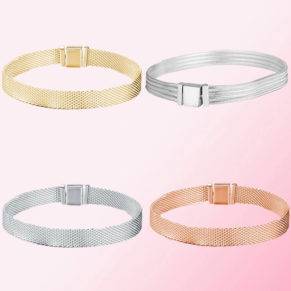 2021 100% 925 sterling silver Classic REFLEXIONS multicolor snake-shaped chain bracelet ladies charm personality jewelry pink
2021 100% 925 sterling silver Classic REFLEXIONS multicolor snake-shaped chain bracelet ladies charm personality jewelry pink