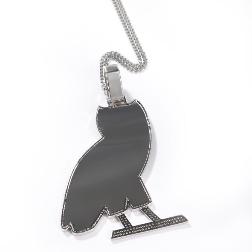Hip hop Sweater chain Vintage Owl pendant necklaces for men women luxury designer mens bling diamond gold chain necklace jewelry l