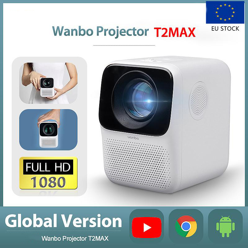 EU Stock Global Android Wanbo T2MAX 1080P Mini LED Projector WIFI Android System 200ANSI FULL HD for YouTube Phone Portable Home Theater Cinema
EU Stock Global Android Wanbo T2MAX 1080P Mini LED Projector WIFI Android System 200ANSI FULL HD for YouTube Phone Portable Home Theater Cinema