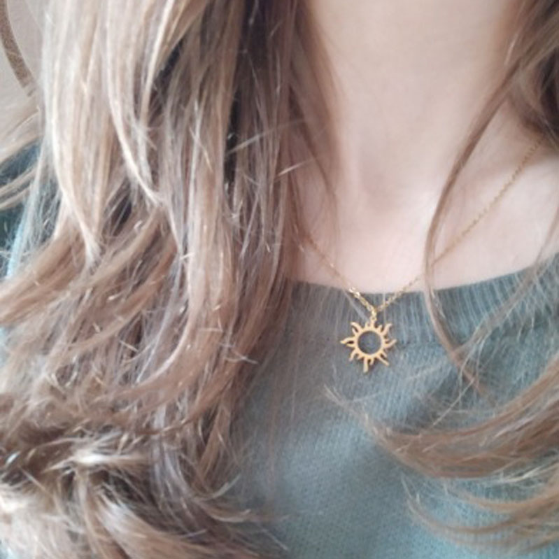 Fashion Stainless Steel Pendant Necklace Gold Plated Ethnic Sun Totem Pendent Necklaces For Charm Women Birthday Party Jewelry