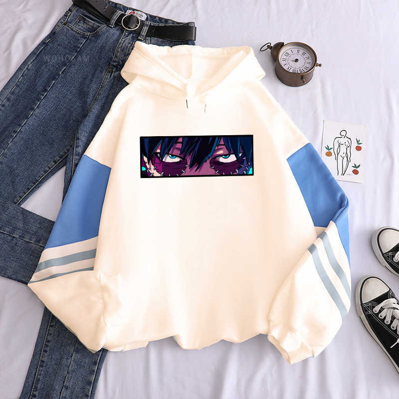 Anime My Hero Academia Manga Dabi Eye Harajuku Men Hoodies Sweatshirt Casual Loose Women Winter Black Patchwork Pullover Hoodies Y0804