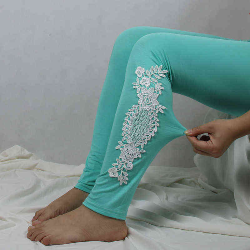 XS-7XL Leggings Women Modal Cotton Lace Crochet Leggins Plus Size Long 7XL 4XL 3XL XXL XL S 6XL 5XL 211215