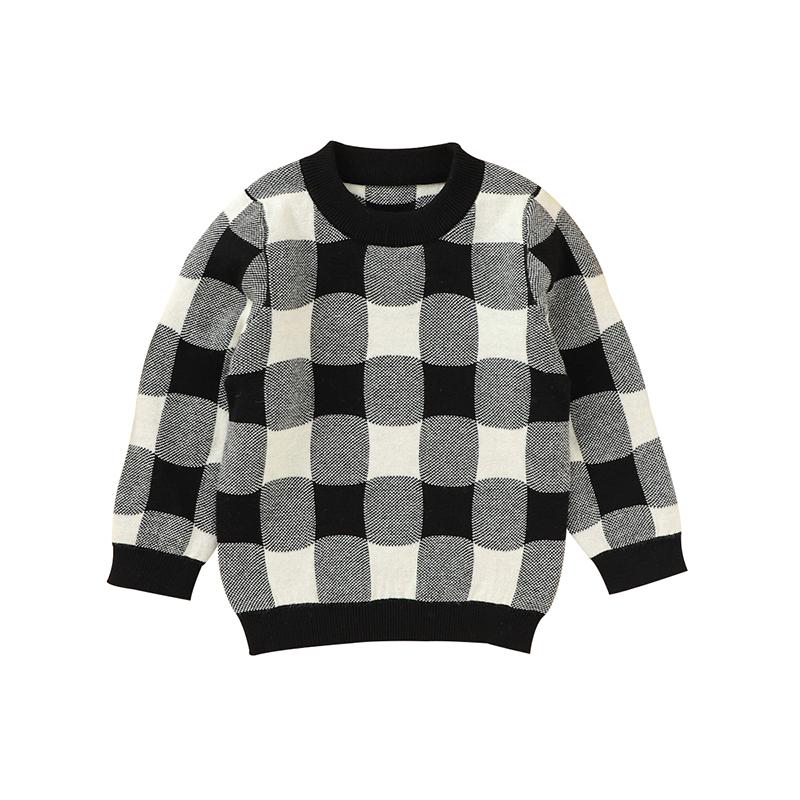Pullover Little Girls Casual Knitted Tops, Toddlers Black White Plaid Long Sleeve Round Collar Knitwear Children Clothes, Blue
Pullover Little Girls Casual Knitted Tops, Toddlers Black White Plaid Long Sleeve Round Collar Knitwear Children Clothes, Blue