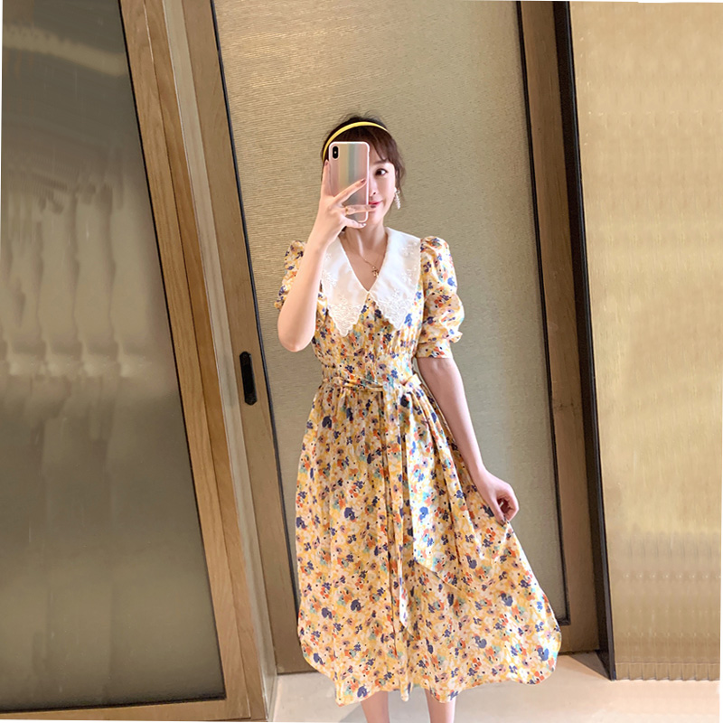 Korean Chic Retro Print Floral boho Dress 2021 Summer High Waist Chiffon Vestido vintage elegant party dresses holiday female, Black;gray
Korean Chic Retro Print Floral boho Dress 2021 Summer High Waist Chiffon Vestido vintage elegant party dresses holiday female, Black;gray
