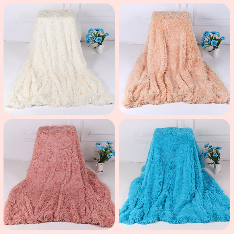 Fur Faux With Fluffy Throw Blanket Bed Sofa Bedspread Long Shaggy Soft Warm Bedding Sheet Cozy Blankets GGE2201 Free shipping