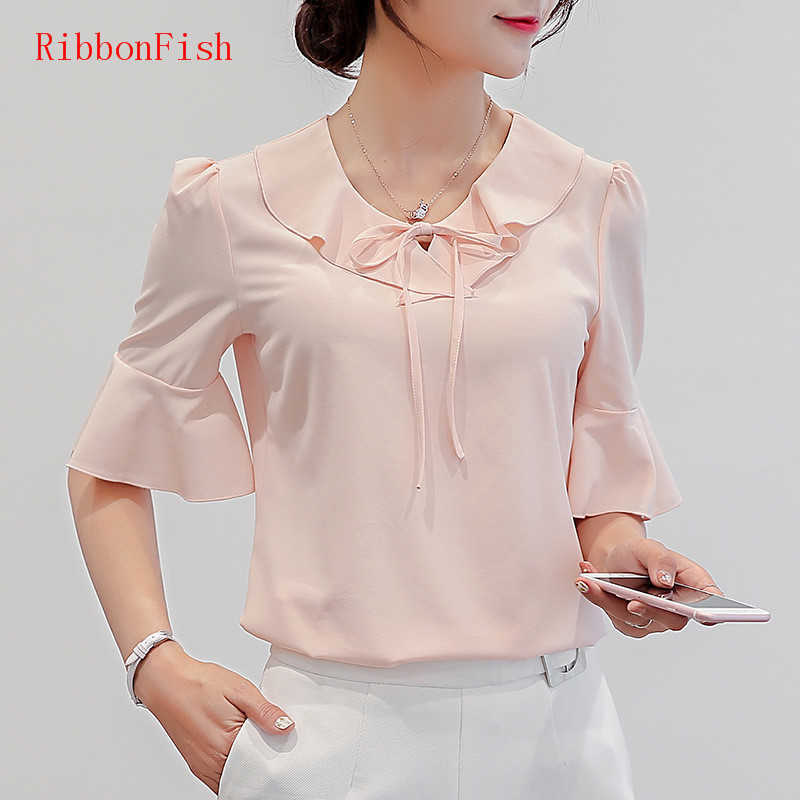 Women Summer Style Chiffon Blouses Lady Girls Ruffles O-Neck Short Flare Sleeve Casual Blusas Shirts DF1160 210609, White
Women Summer Style Chiffon Blouses Lady Girls Ruffles O-Neck Short Flare Sleeve Casual Blusas Shirts DF1160 210609, White