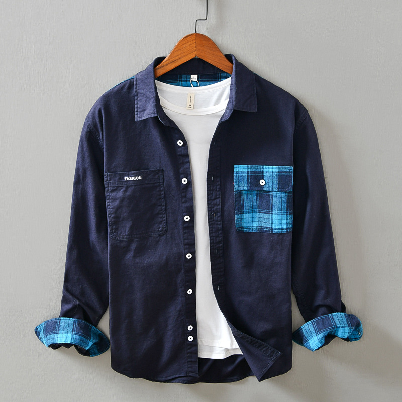 2021 Autumn and Casual Winter Cotton Long Sleeves Fashion Shirts for Solid Man Comfortable Male Shirt with Chemise Pocket 4ddt, Dark blue.
2021 Autumn and Casual Winter Cotton Long Sleeves Fashion Shirts for Solid Man Comfortable Male Shirt with Chemise Pocket 4ddt, Dark blue.