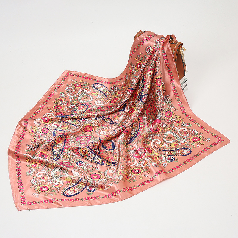 Bohemia Printed Silk Scarves Women 90*90cm Square Head Hijab Scarf Ladies Spring Shawl Wrap Muffler Pareo Bandanna Female