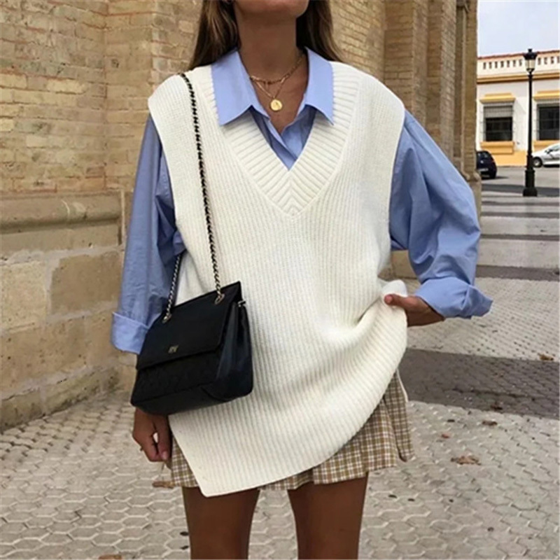 2021 New Spring v Neck Vest Women Solid Autumn Sleeveless Sweater Pullovers Black Female Casual Knitwear Chic Tops Wt9e
2021 New Spring v Neck Vest Women Solid Autumn Sleeveless Sweater Pullovers Black Female Casual Knitwear Chic Tops Wt9e
