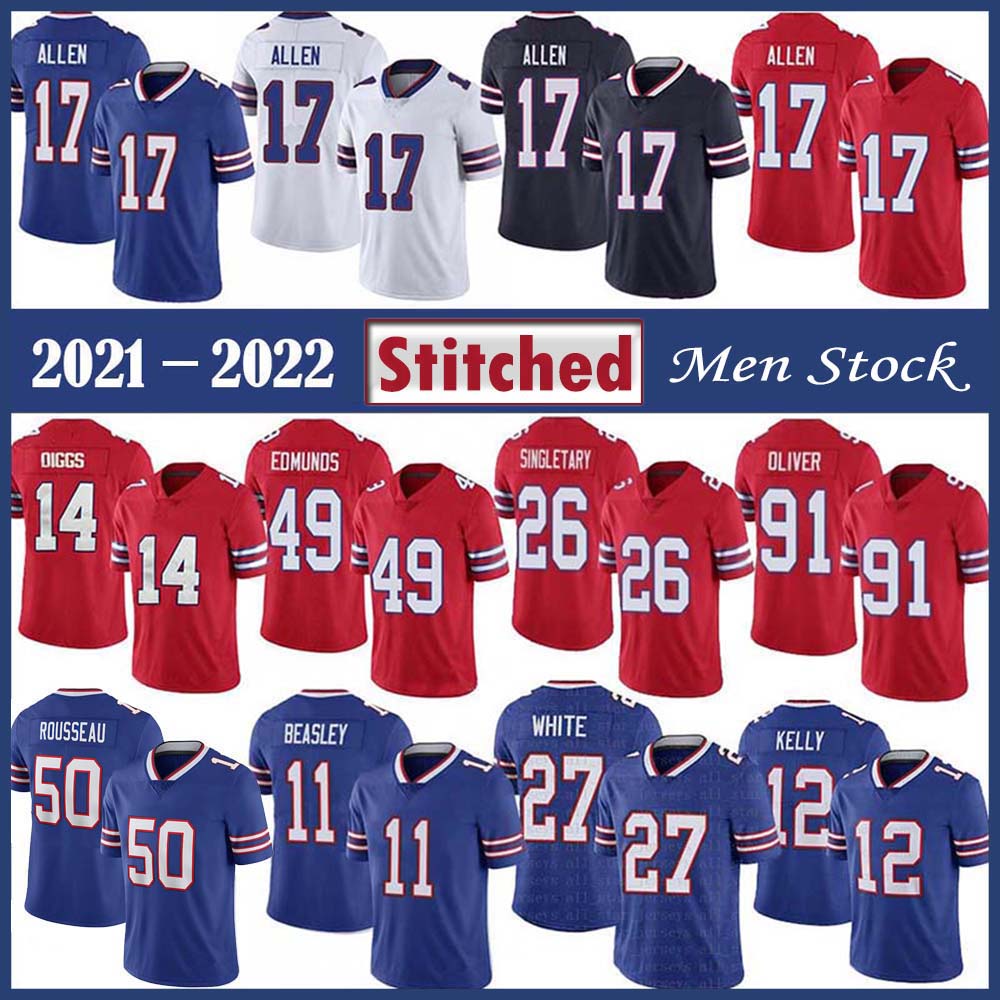 17 Josh Allen 14 Stefon Diggs Football Jersey 11 Cole Beasley 50 Gregory Rousseau 26 Devin Singletary 27 TreDavious White 12 Jim Kelly Buffa, Black;red
17 Josh Allen 14 Stefon Diggs Football Jersey 11 Cole Beasley 50 Gregory Rousseau 26 Devin Singletary 27 TreDavious White 12 Jim Kelly Buffa, Black;red