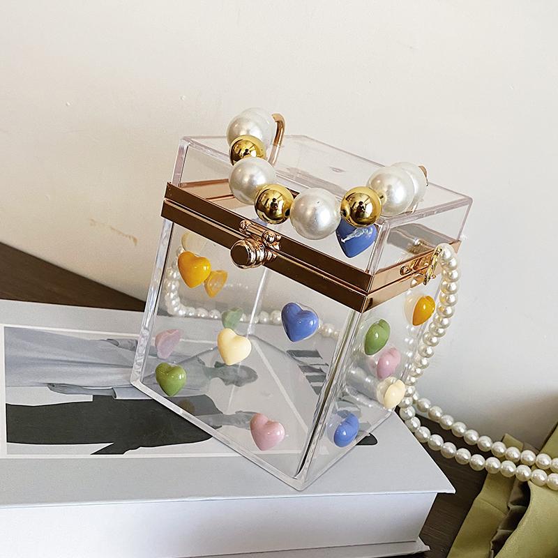 Evening Bags Summer Texture Pearl Square Box Mini Handbag 2021 Acrylic Fashion Women's Designer High Quality Transparent Messenger Bag, Vertical daisy
Evening Bags Summer Texture Pearl Square Box Mini Handbag 2021 Acrylic Fashion Women's Designer High Quality Transparent Messenger Bag, Vertical daisy
