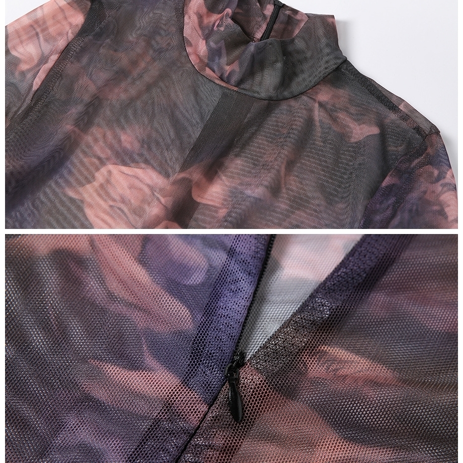 ANJAMANOR Chic Angel Mesh Jumpsuits for Women Fall Sexy Club Outfits See Through Long Sleeve Bodycon Rompers D87-CZ13 201007