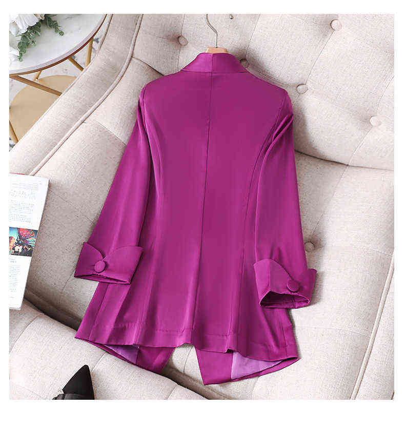 Summer autumn Women Pant Two-piece Suit purple Blazer Jacket and Pants suit Office Wear Ladies Suits Female Sets size S-4XL 211118