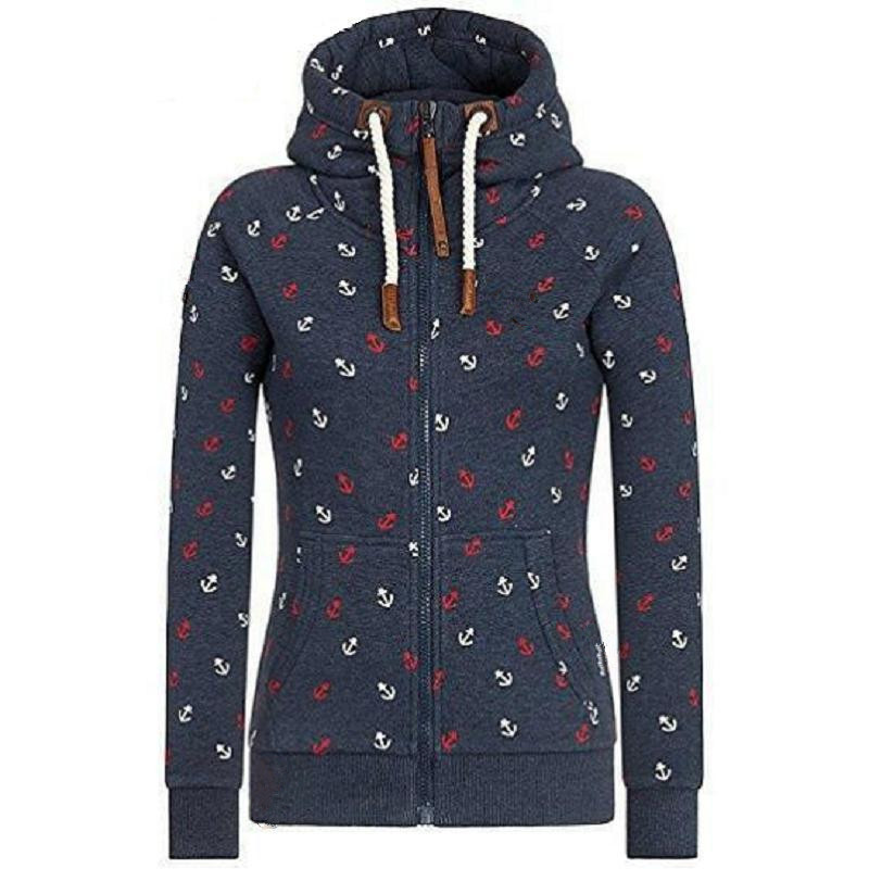 Spring Autumn Zip Hoodies Women Pink Gray Blue Green Warm Print Hooded Zipper Sweatshirt Slim Sweat Femme Hoody Moletom Feminino 201028