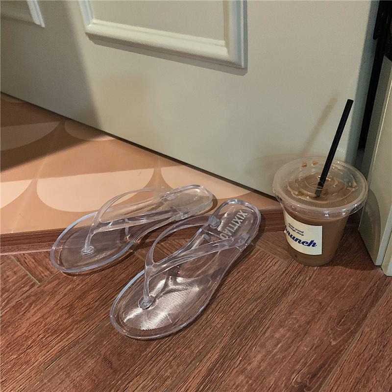 Summer Transparent Flip-Flop Women Sandals Soft Bathroom Outdoor Slippers Women Non-slip Basic Home Shoes Women Slides 210611