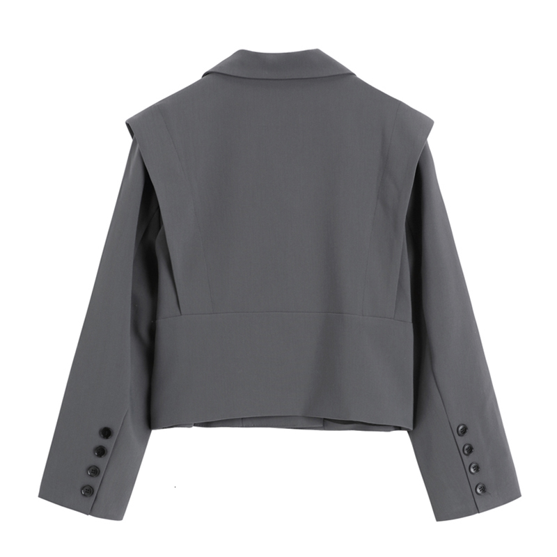 women's leather & faux vintage gray female blazers, long sleeve jacket with deep v cleavage and urban qong, Black
women's leather & faux vintage gray female blazers, long sleeve jacket with deep v cleavage and urban qong, Black