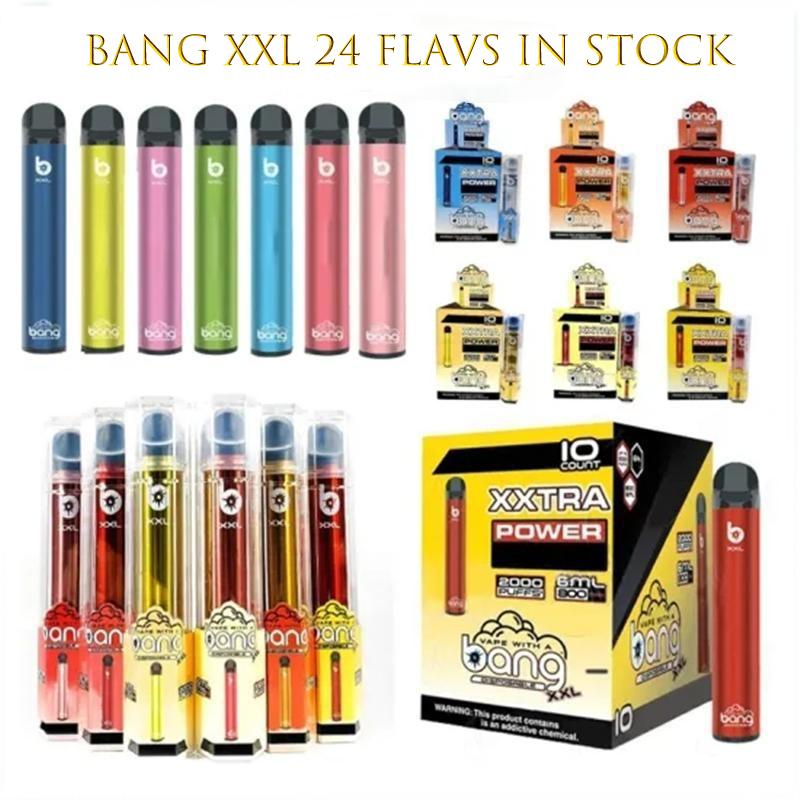 Bang XXL Disposable Electronic Cigarette 800mAh Battery Pre-filled 6ml Pod 2000 Puffs XXtra Kits Vape Pen VS air Bar Puff
Bang XXL Disposable Electronic Cigarette 800mAh Battery Pre-filled 6ml Pod 2000 Puffs XXtra Kits Vape Pen VS air Bar Puff