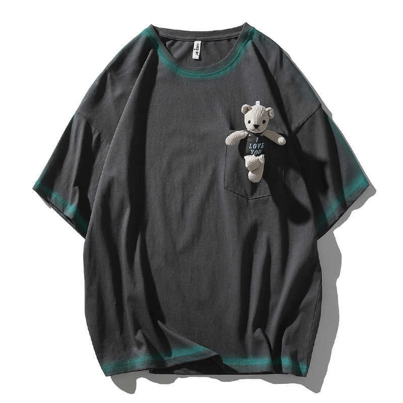 T-shirt Hip Hop Men Streetwear Edge Graffiti Painting Print T-shirt Harajuku Cotton Tee Short Sleeve Chest Pocket Bear Doll Tops 210527, White
T-shirt Hip Hop Men Streetwear Edge Graffiti Painting Print T-shirt Harajuku Cotton Tee Short Sleeve Chest Pocket Bear Doll Tops 210527, White