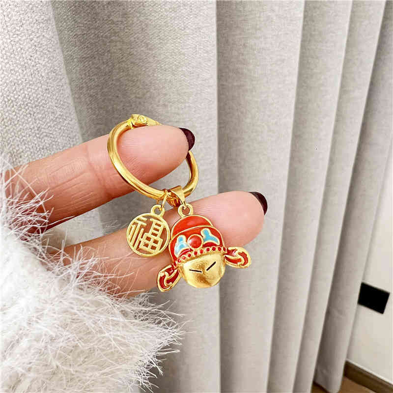 Key Rings Drop Oil Sand Gold Does Not Fade Lovers Pendant Ancient Chinese Style Chain Small Accessories Are Exquisite and Compact