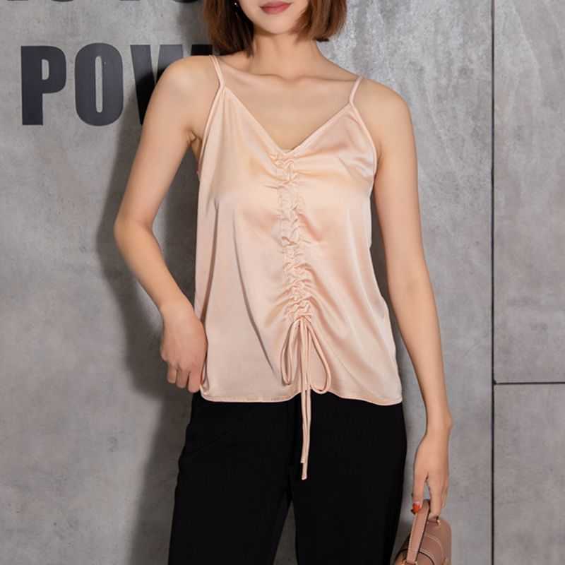 Casual Slim Shining Women Tank Top StretchSpaghetti Strap V-Neck Drawstring White Black Lady Tank Top Camis Plus Size W183 210526, Pink
Casual Slim Shining Women Tank Top StretchSpaghetti Strap V-Neck Drawstring White Black Lady Tank Top Camis Plus Size W183 210526, Pink