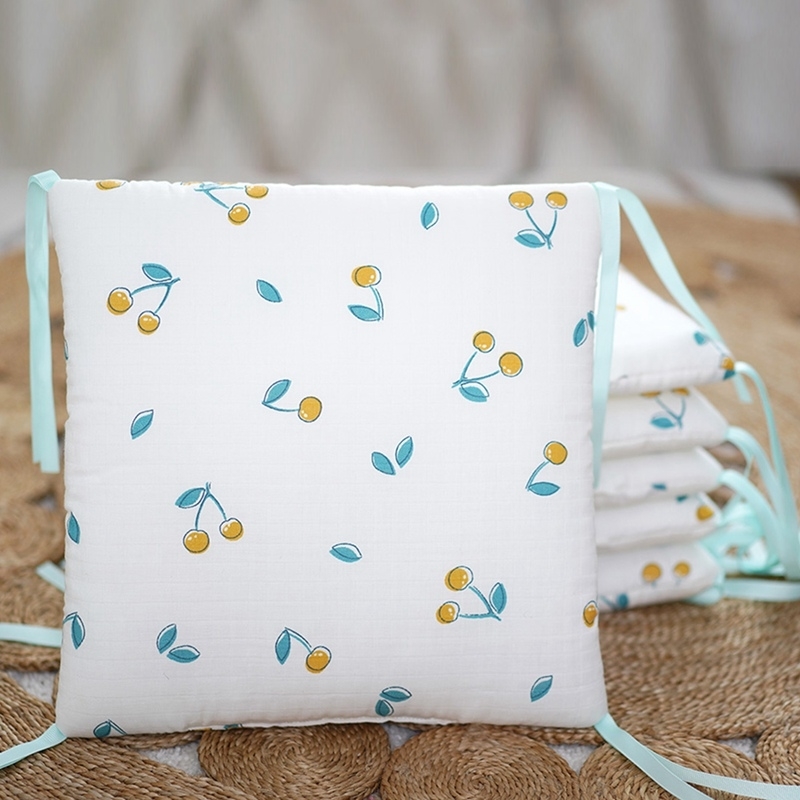6pcs Muslin Cotton Crib Bumper Collision Baby Crib Protector Baby Bed Bumper Breathable Baby Bed Cushion Bedding Set 210812