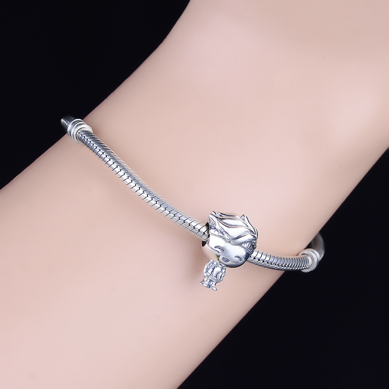 Fit Original Brand Charm Bracelet 100% 925 Silver Little Boy Head Scarf Girl Swingable Pigtail Bead Kid Women Summer Family Berloque DIY