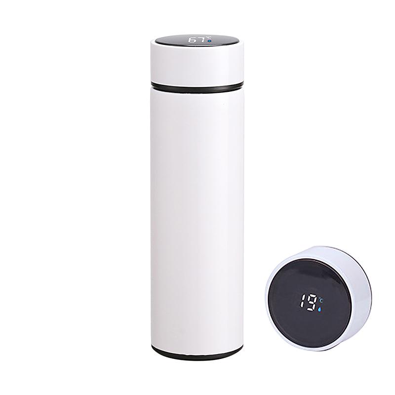 Creativity Sublimation Blanks Tumbler Water Bottle 500ml Stainless Steel Straight Vacuum Flask Coffee Mug With LED Touch Display Temperature Gift gyqq