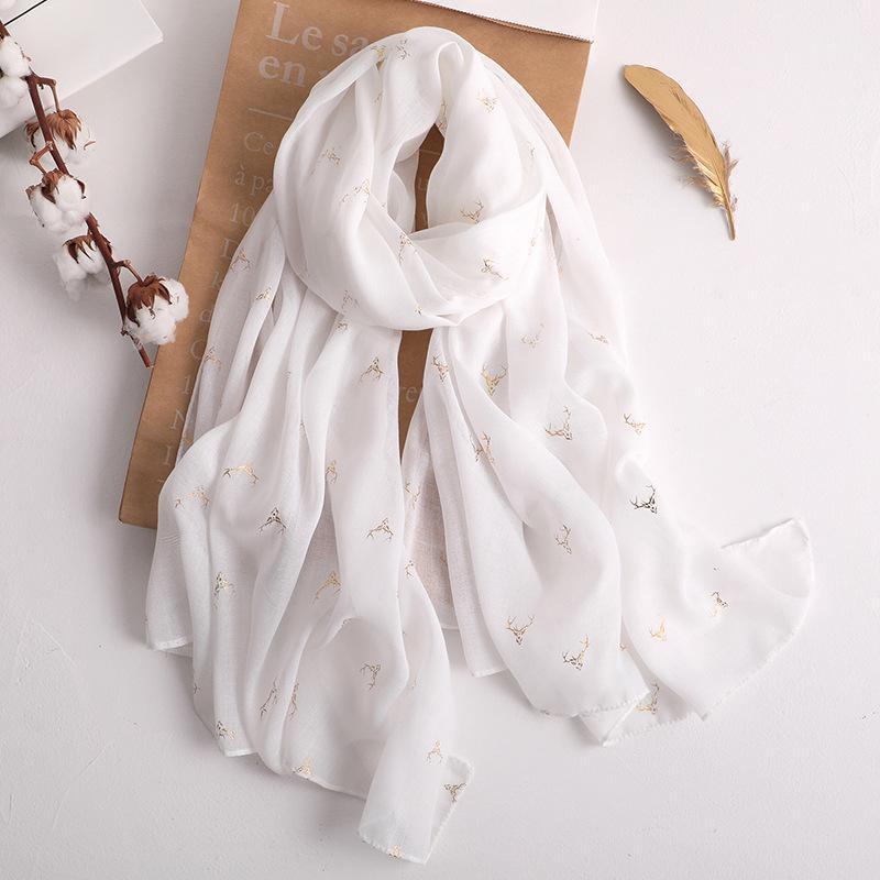 Scarves 2021 Fashion Summer Cotton Scarf For Women Long Golden Elk Soft Wrap And Shawls Beach Hijab Head Female Foulard, Blue;gray
Scarves 2021 Fashion Summer Cotton Scarf For Women Long Golden Elk Soft Wrap And Shawls Beach Hijab Head Female Foulard, Blue;gray