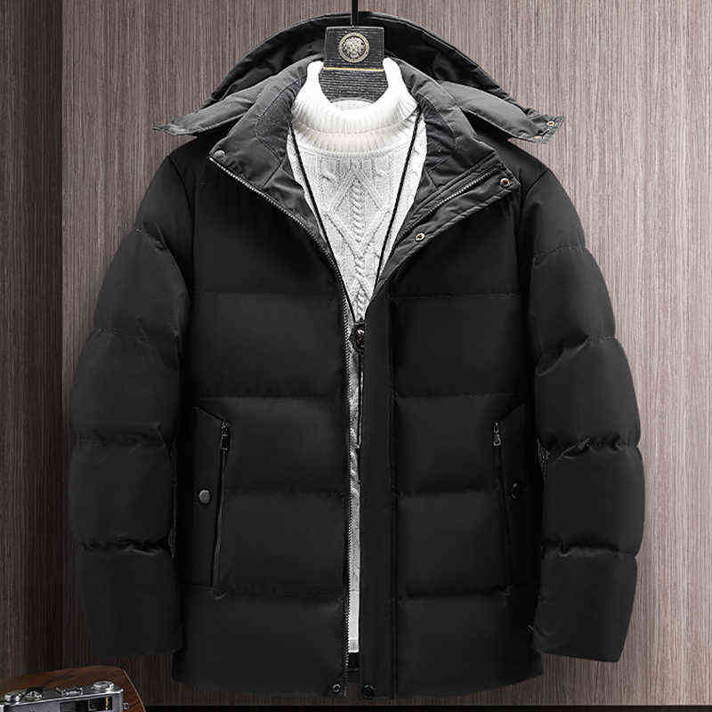 Winter Thick Warm Parka Men Hooded Windbreaker Jacket 6XL 7XL 8XL Big Size Cotton Padded Puffer Jackets Male Thermal Parkas 211214Z