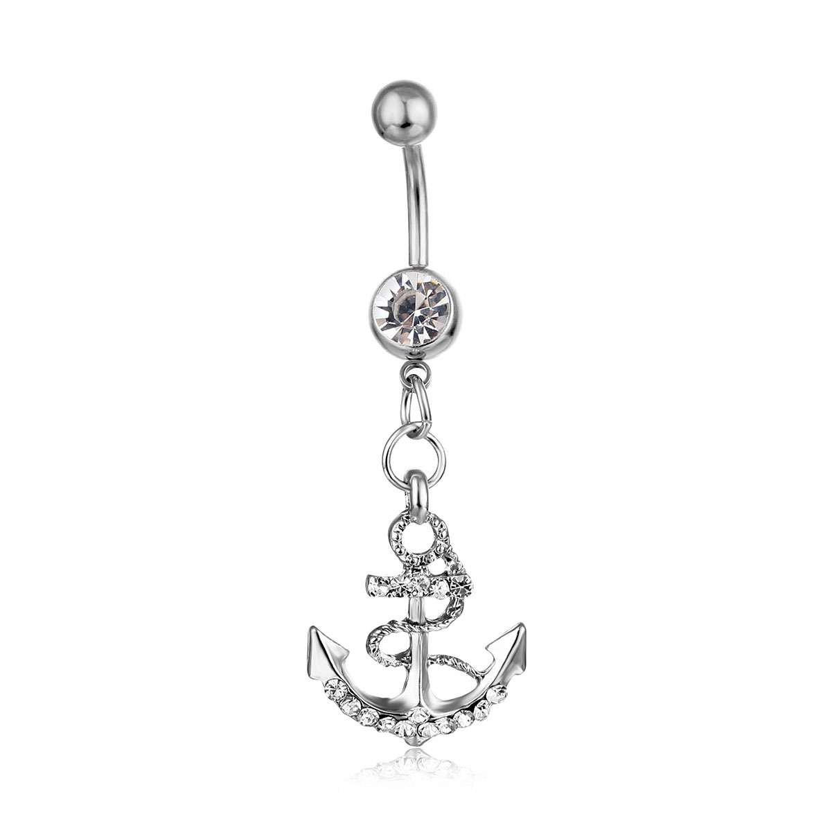 YYJFF D0438 The anchor style Belly Button Navel Rings mix colors ring body piercing jewelry