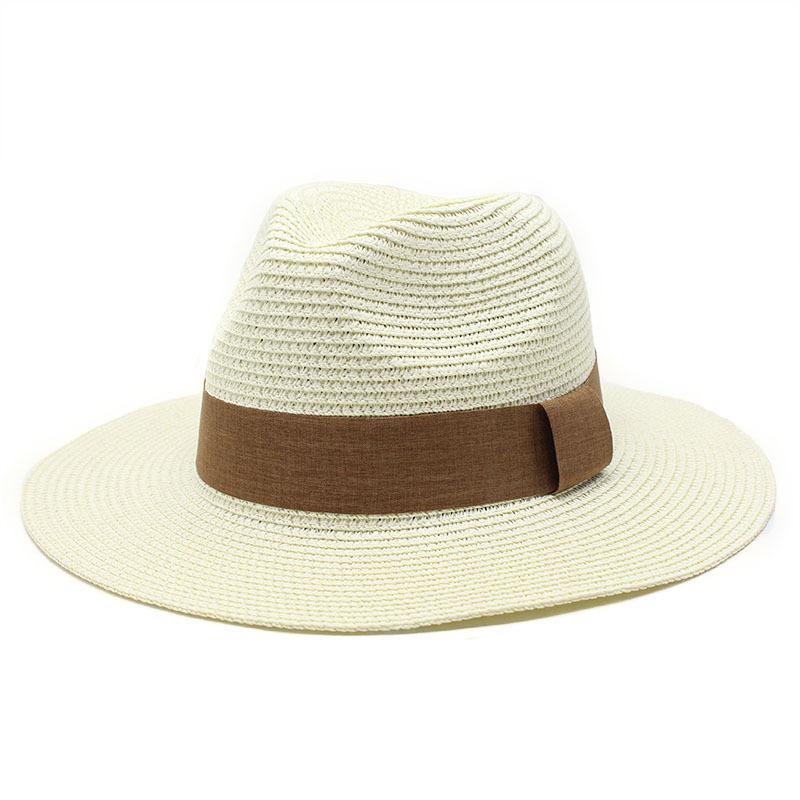 Panama Straw Hat Women sun Hats Ladies Spring Summer sunhat Men Wide Brim Cap mens Jazz caps Woman Fashion outdoor sea beach sunhats Man Chapeau whole