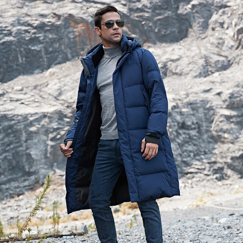 New Long Down Jacket Men for -30 Degrees Top Quality Thick Winter Hat Detached Warm Parka Waterproof Windproof Size 3XL 201225