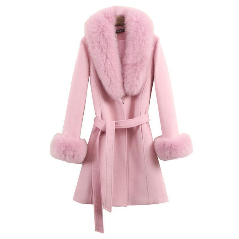 YUEY 2021 New Women Fur Woolen Coat Knee Mid-length Korean Fashion Big Fur Collar Beautiful Cloak Red Pink White Camel To 3XL
YUEY 2021 New Women Fur Woolen Coat Knee Mid-length Korean Fashion Big Fur Collar Beautiful Cloak Red Pink White Camel To 3XL