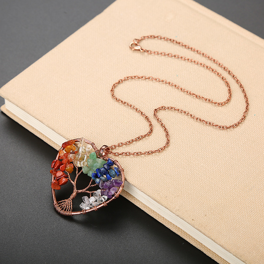 Handwork Chakra Heart Pendant Necklace Wire Natural Stone Beads Tree of Life Necklaces for Women Children Fashion Jewelry Will and Sandy Red, Silver
Handwork Chakra Heart Pendant Necklace Wire Natural Stone Beads Tree of Life Necklaces for Women Children Fashion Jewelry Will and Sandy Red, Silver