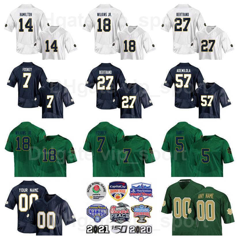 NCAA Football Notre Dame Fighting Irish College 27 JD Bertrand Jersey 5 Cam Hart 14 Kyle Hamilton 7 Isaiah Foskey 57 Jayson Ademilola Custom, Green
NCAA Football Notre Dame Fighting Irish College 27 JD Bertrand Jersey 5 Cam Hart 14 Kyle Hamilton 7 Isaiah Foskey 57 Jayson Ademilola Custom, Green