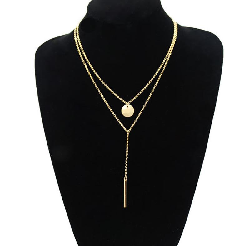 Pendant Necklaces Foreign Trade Trendy Metal Stick Sequin Double Layer Long Chain Necklace Women Party Exquisite Statement
Pendant Necklaces Foreign Trade Trendy Metal Stick Sequin Double Layer Long Chain Necklace Women Party Exquisite Statement
