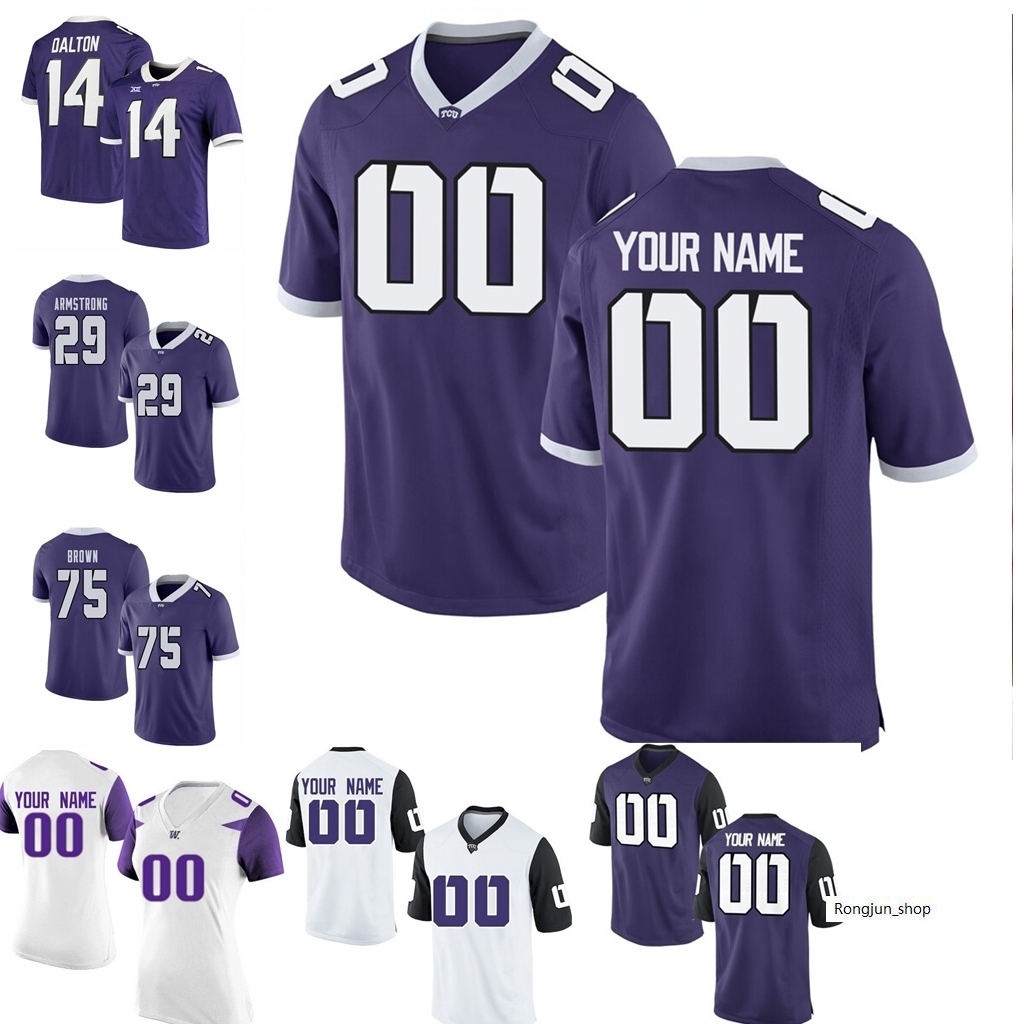 NCAA America TCU Horned Frogs College Football Jerseys Michael Collins Jersey Kenny Hill Jalen Reagor Max Duggan Darwin Barlow Foster Sawyer, Black
NCAA America TCU Horned Frogs College Football Jerseys Michael Collins Jersey Kenny Hill Jalen Reagor Max Duggan Darwin Barlow Foster Sawyer, Black