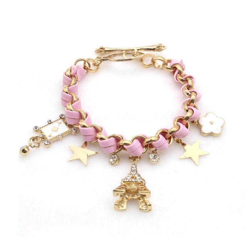 Charm Bracelets Fashion Pink Bracelet Stars Eiffel Tower Rhinestone Korean Style Simple Exquisite Accessories Girlfriend Gifts
Charm Bracelets Fashion Pink Bracelet Stars Eiffel Tower Rhinestone Korean Style Simple Exquisite Accessories Girlfriend Gifts