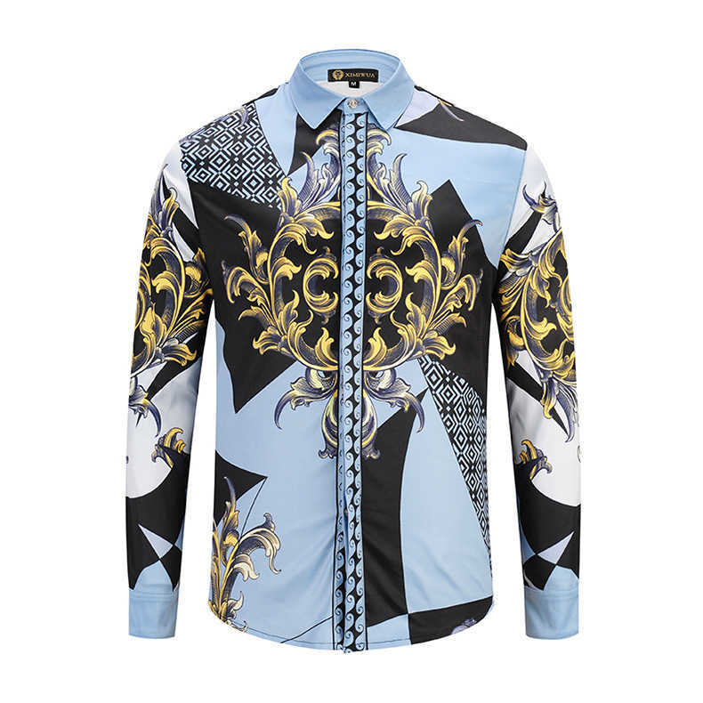 TANG Mans Clothing Chemise Homme Casual Shirt Arrival Men Shirts Fashion 3d Gold Floral Print Long Sleeve Covered Button 210721, As picture
TANG Mans Clothing Chemise Homme Casual Shirt Arrival Men Shirts Fashion 3d Gold Floral Print Long Sleeve Covered Button 210721, As picture