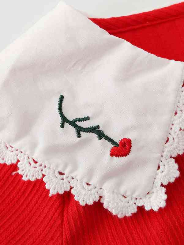 Peninsula Baby Button Front Peter Pan Collar Bodysuit With Headband SHE