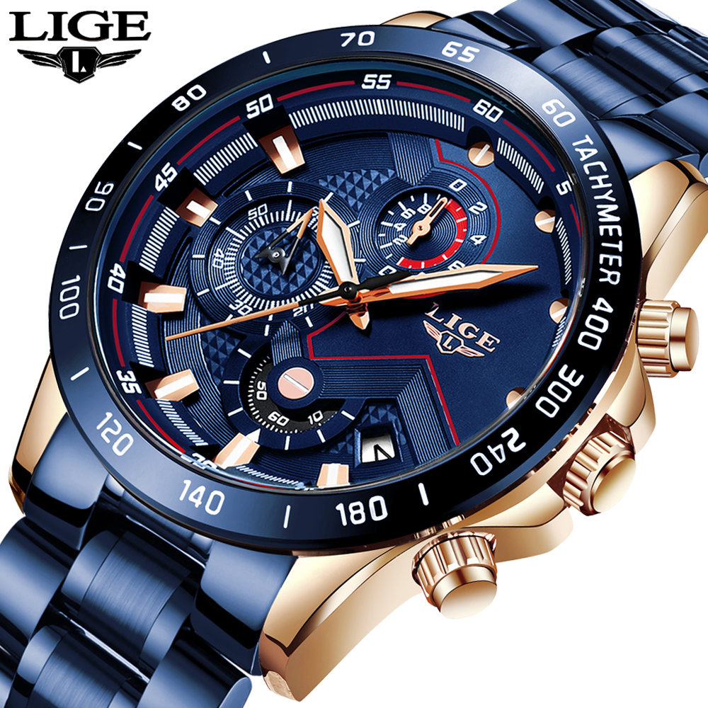 LIGE 2021 New Fashion Mens Watches with Stainless Steel Top Brand Luxury Sports Chronograph Quartz Watch Men Relogio Masculinog, Rose gold black
LIGE 2021 New Fashion Mens Watches with Stainless Steel Top Brand Luxury Sports Chronograph Quartz Watch Men Relogio Masculinog, Rose gold black